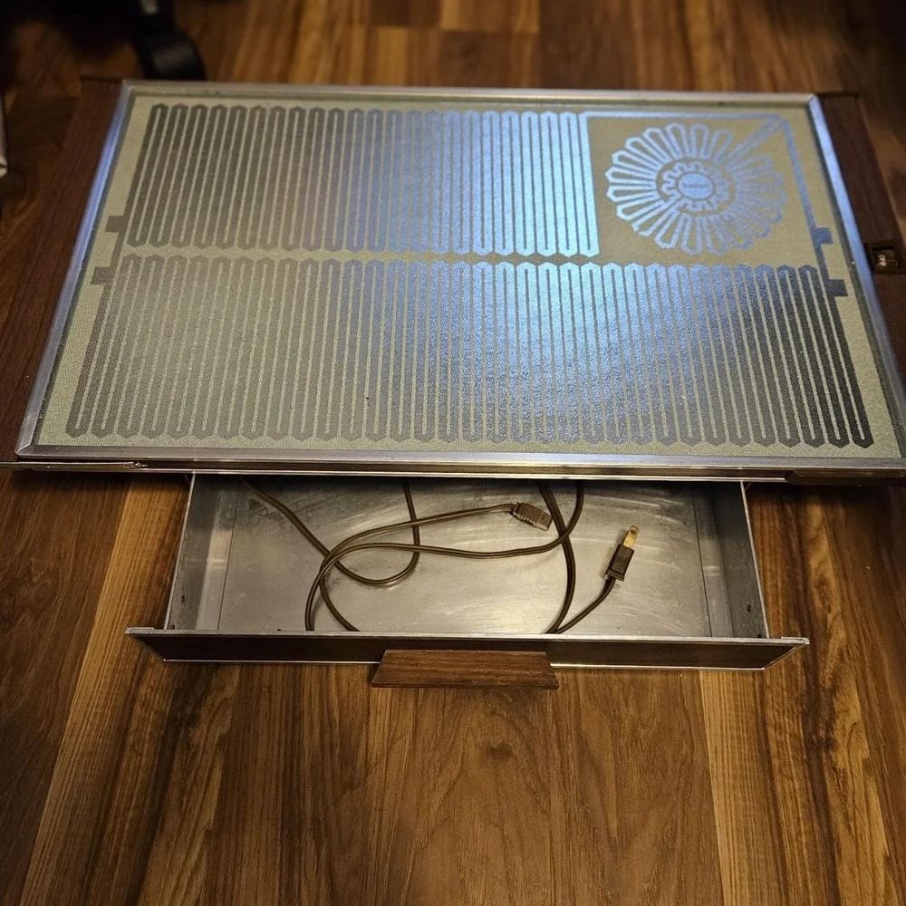 Vintage MCM Salton Large Hot Tray Electric Food Warming Tray Drawer H-928 Brown